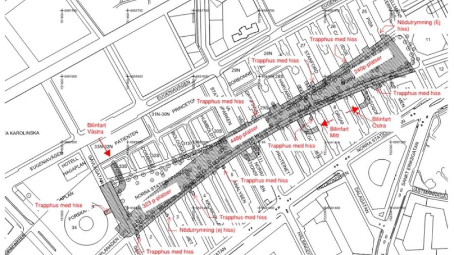 P-hus Hagastaden, under kommande Norra Stationsparken